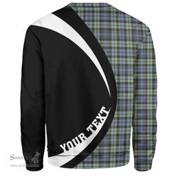 ScotsTee Shop Scottish Campbell of Inveraray Ancient 2 Clan Crest Personalized Tartan Sweatshirt Circle Style Back Shirt with Your Text