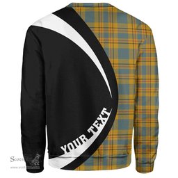 ScotsTee Shop Scottish Carlisle (Carlill) Weathered Clan Crest Personalized Tartan Sweatshirt Circle Style Back Shirt with Your Text