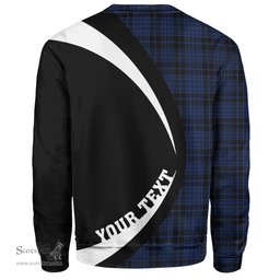ScotsTee Shop Scottish Clark (Clergy) Modern Clan Crest Personalized Tartan Sweatshirt Circle Style Back Shirt with Your Text