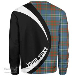 ScotsTee Shop Scottish Cathcart Ancient Clan Crest Personalized Tartan Sweatshirt Circle Style Back Shirt with Your Text