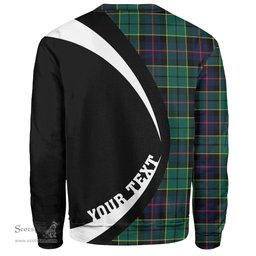 ScotsTee Shop Scottish Forsyth Modern Clan Crest Personalized Tartan Sweatshirt Circle Style Back Shirt with Your Text