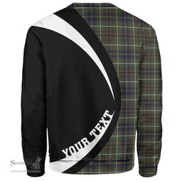 ScotsTee Shop Scottish Forbes of Druinnor Modern Clan Crest Personalized Tartan Sweatshirt Circle Style Back Shirt with Your Text