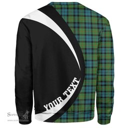 ScotsTee Shop Scottish Gordon Ancient Clan Crest Personalized Tartan Sweatshirt Circle Style Back Shirt with Your Text