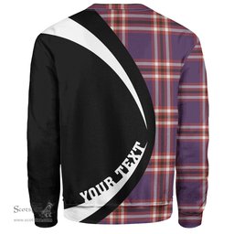 ScotsTee Shop Scottish Laing of Archiestown (Lang of Archiestown) Weathered Clan Crest Personalized Tartan Sweatshirt Circle Style Back Shirt with Your Text