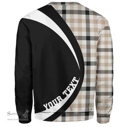 ScotsTee Shop Scottish Hogg Weathered Clan Crest Personalized Tartan Sweatshirt Circle Style Back Shirt with Your Text