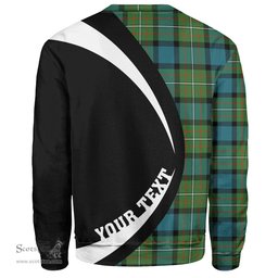 ScotsTee Shop Scottish Ferguson Ancient Clan Crest Personalized Tartan Sweatshirt Circle Style Back Shirt with Your Text