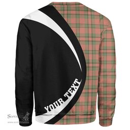 ScotsTee Shop Scottish Donachie of Brockloch Hunting Weathered Clan Crest Personalized Tartan Sweatshirt Circle Style Back Shirt with Your Text