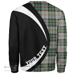 ScotsTee Shop Scottish Dinwoodie Modern Clan Crest Personalized Tartan Sweatshirt Circle Style Back Shirt with Your Text