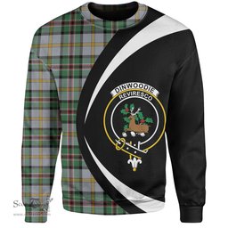 ScotsTee Shop Scottish Dinwoodie Modern Clan Crest Personalized Tartan Sweatshirt Circle Style Back Shirt with Your Text