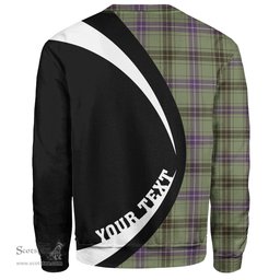 ScotsTee Shop Scottish Henderson Weathered Clan Crest Personalized Tartan Sweatshirt Circle Style Back Shirt with Your Text