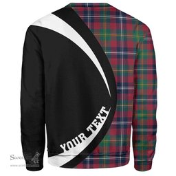 ScotsTee Shop Scottish Forrester Modern Clan Crest Personalized Tartan Sweatshirt Circle Style Back Shirt with Your Text