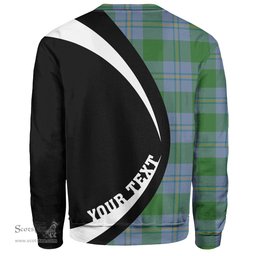ScotsTee Shop Scottish Irvine of Bonshaw Ancient Clan Crest Personalized Tartan Sweatshirt Circle Style Back Shirt with Your Text