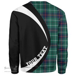 ScotsTee Shop Scottish Duncan Modern Clan Crest Personalized Tartan Sweatshirt Circle Style Back Shirt with Your Text