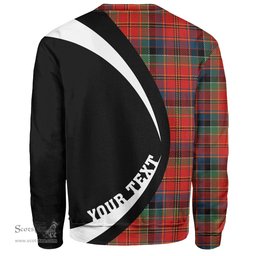 ScotsTee Shop Scottish Hay and Leith Modern Clan Crest Personalized Tartan Sweatshirt Circle Style Back Shirt with Your Text