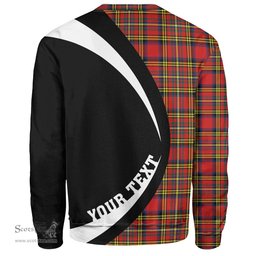 ScotsTee Shop Scottish Hepburn Modern Clan Crest Personalized Tartan Sweatshirt Circle Style Back Shirt with Your Text