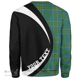 ScotsTee Shop Scottish Hunter of Hunterston (Michael of Hunterston) Ancient Clan Crest Personalized Tartan Sweatshirt Circle Style Back Shirt with Your Text