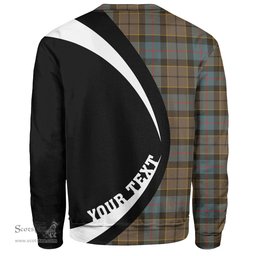 ScotsTee Shop Scottish Forsyth Weathered Clan Crest Personalized Tartan Sweatshirt Circle Style Back Shirt with Your Text