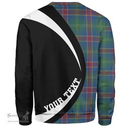 ScotsTee Shop Scottish Hart Modern Clan Crest Personalized Tartan Sweatshirt Circle Style Back Shirt with Your Text
