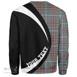 ScotsTee Shop Scottish Gayre Weathered Clan Crest Personalized Tartan Sweatshirt Circle Style Back Shirt with Your Text