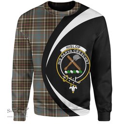 ScotsTee Shop Scottish Hislop 2 Weathered Clan Crest Personalized Tartan Sweatshirt Circle Style Back Shirt with Your Text