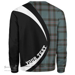 ScotsTee Shop Scottish Elliot (Ellot) Weathered Clan Crest Personalized Tartan Sweatshirt Circle Style Back Shirt with Your Text