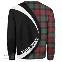 ScotsTee Shop Scottish Fraser of Altyre Modern Clan Crest Personalized Tartan Sweatshirt Circle Style Back Shirt with Your Text