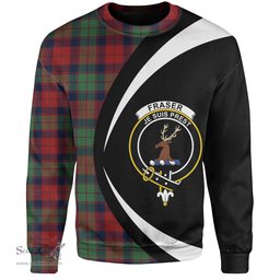ScotsTee Shop Scottish Fraser of Altyre Modern Clan Crest Personalized Tartan Sweatshirt Circle Style Back Shirt with Your Text