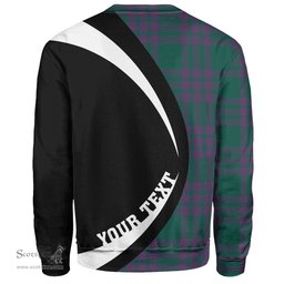 ScotsTee Shop Scottish Elphinstone Modern Clan Crest Personalized Tartan Sweatshirt Circle Style Back Shirt with Your Text