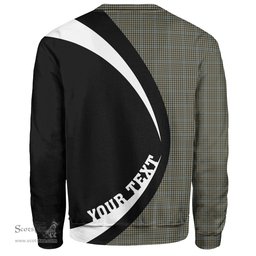 ScotsTee Shop Scottish Haig Check Clan Crest Personalized Tartan Sweatshirt Circle Style Back Shirt with Your Text