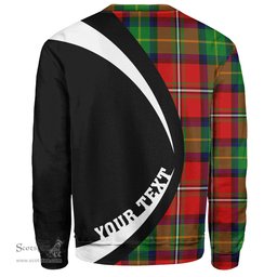 ScotsTee Shop Scottish Fairlie Modern Clan Crest Personalized Tartan Sweatshirt Circle Style Back Shirt with Your Text