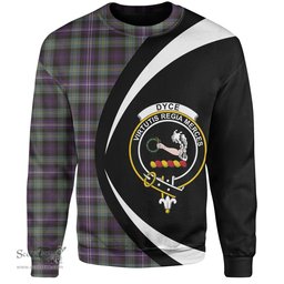 ScotsTee Shop Scottish Dyce Weathered Clan Crest Personalized Tartan Sweatshirt Circle Style Back Shirt with Your Text