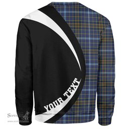 ScotsTee Shop Scottish Knox Clan Crest Personalized Tartan Sweatshirt Circle Style Back Shirt with Your Text