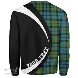 ScotsTee Shop Scottish Dundas Ancient Clan Crest Personalized Tartan Sweatshirt Circle Style Back Shirt with Your Text