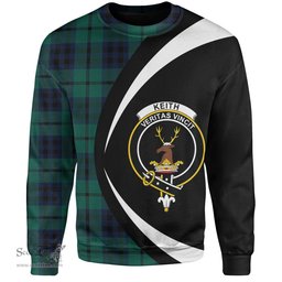 ScotsTee Shop Scottish Keith (Marshall) Modern Clan Crest Personalized Tartan Sweatshirt Circle Style Back Shirt with Your Text