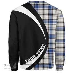 ScotsTee Shop Scottish Haney Modern Clan Crest Personalized Tartan Sweatshirt Circle Style Back Shirt with Your Text
