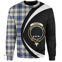 ScotsTee Shop Scottish Haney Modern Clan Crest Personalized Tartan Sweatshirt Circle Style Back Shirt with Your Text