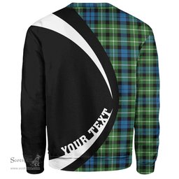 ScotsTee Shop Scottish Graham of Montrose Ancient Clan Crest Personalized Tartan Sweatshirt Circle Style Back Shirt with Your Text