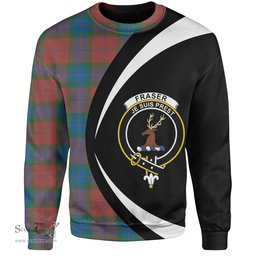 ScotsTee Shop Scottish Fraser of Boblainy Hugh Ancient Clan Crest Personalized Tartan Sweatshirt Circle Style Back Shirt with Your Text