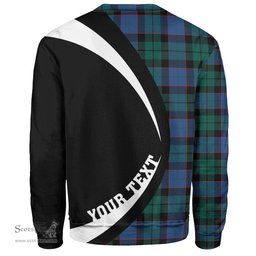 ScotsTee Shop Scottish Ferguson of Balquhidder Modern Clan Crest Personalized Tartan Sweatshirt Circle Style Back Shirt with Your Text