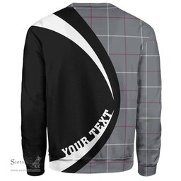 ScotsTee Shop Scottish Dunbar of Pitgaveny Clan Crest Personalized Tartan Sweatshirt Circle Style Back Shirt with Your Text