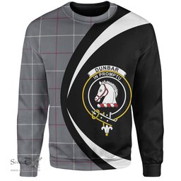 ScotsTee Shop Scottish Dunbar of Pitgaveny Clan Crest Personalized Tartan Sweatshirt Circle Style Back Shirt with Your Text