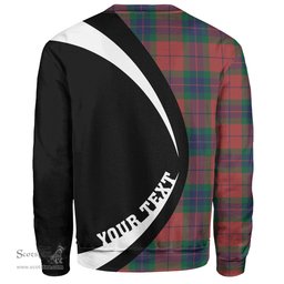 ScotsTee Shop Scottish Fraser of Boblainy Hugh Modern Clan Crest Personalized Tartan Sweatshirt Circle Style Back Shirt with Your Text