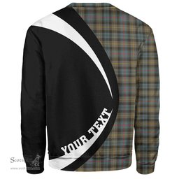 ScotsTee Shop Scottish Farquharson Weathered Clan Crest Personalized Tartan Sweatshirt Circle Style Back Shirt with Your Text