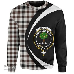 ScotsTee Shop Scottish Hogg Modern Clan Crest Personalized Tartan Sweatshirt Circle Style Back Shirt with Your Text