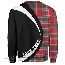ScotsTee Shop Scottish Gordon of Abergeldie Modern Clan Crest Personalized Tartan Sweatshirt Circle Style Back Shirt with Your Text