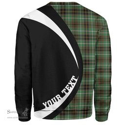 ScotsTee Shop Scottish Forbes of Druinnor Ancient Clan Crest Personalized Tartan Sweatshirt Circle Style Back Shirt with Your Text