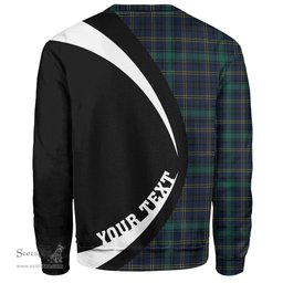 ScotsTee Shop Scottish Hope Vere Modern Clan Crest Personalized Tartan Sweatshirt Circle Style Back Shirt with Your Text