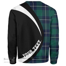 ScotsTee Shop Scottish Irvine Modern Clan Crest Personalized Tartan Sweatshirt Circle Style Back Shirt with Your Text