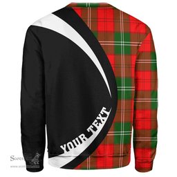 ScotsTee Shop Scottish Gartshore Clan Crest Personalized Tartan Sweatshirt Circle Style Back Shirt with Your Text
