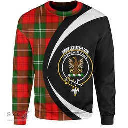 ScotsTee Shop Scottish Gartshore Clan Crest Personalized Tartan Sweatshirt Circle Style Back Shirt with Your Text